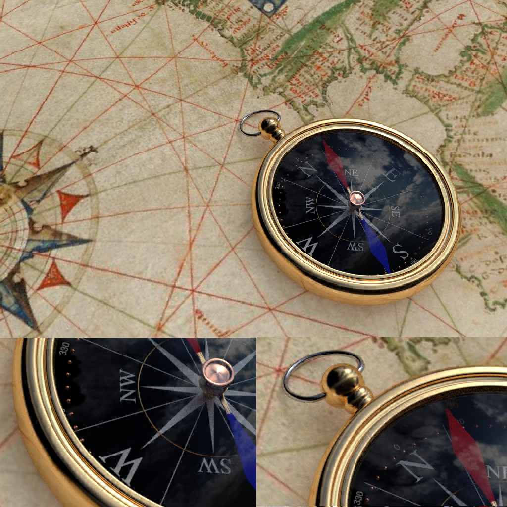 Compass with Chart Background