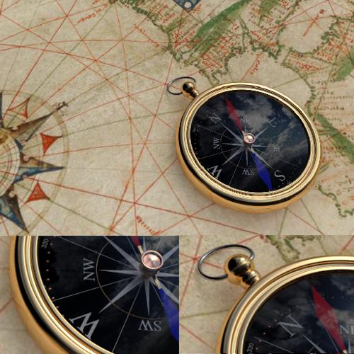 Compass with Chart Background