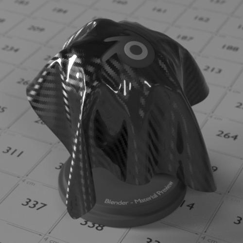 Glossy Coated Carbon Fibre Material Cycles