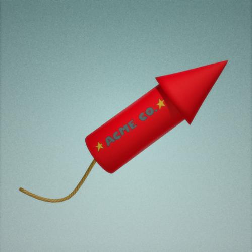 Cartoon Fireworks Rocket