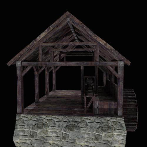Medieval waterpowered sawmill