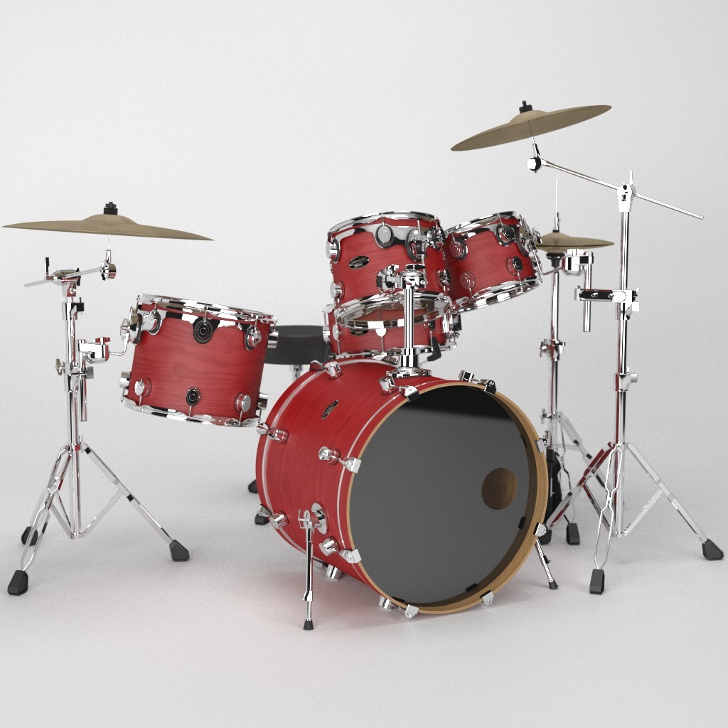 Detailed Drum Set