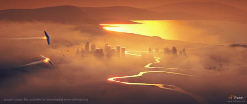 Aerial cityscape