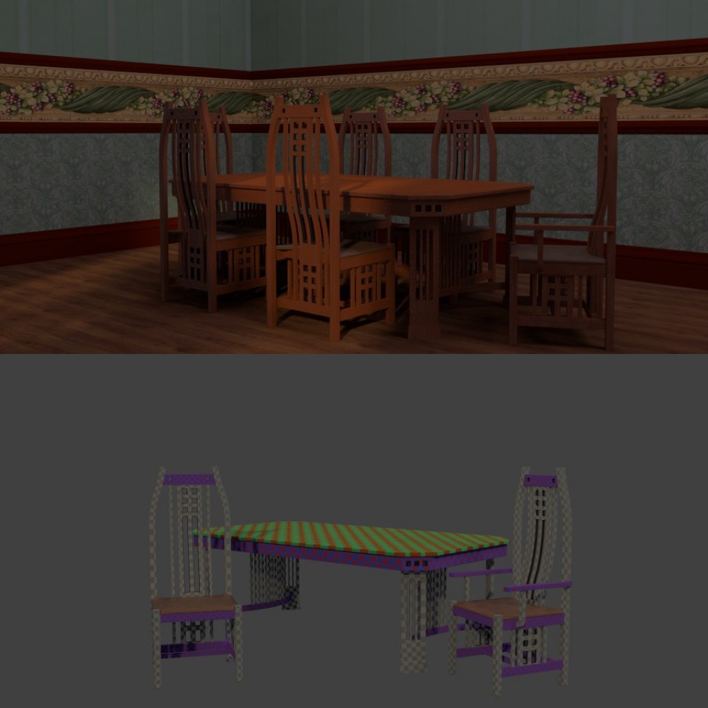 Mission table and chairs