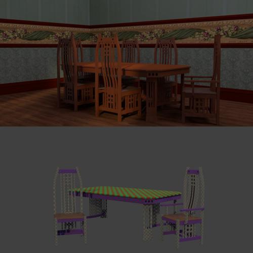 Mission table and chairs