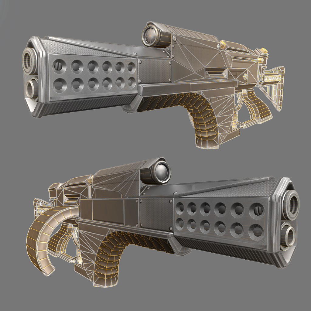 Low Poly Futuristic Weapon Concept