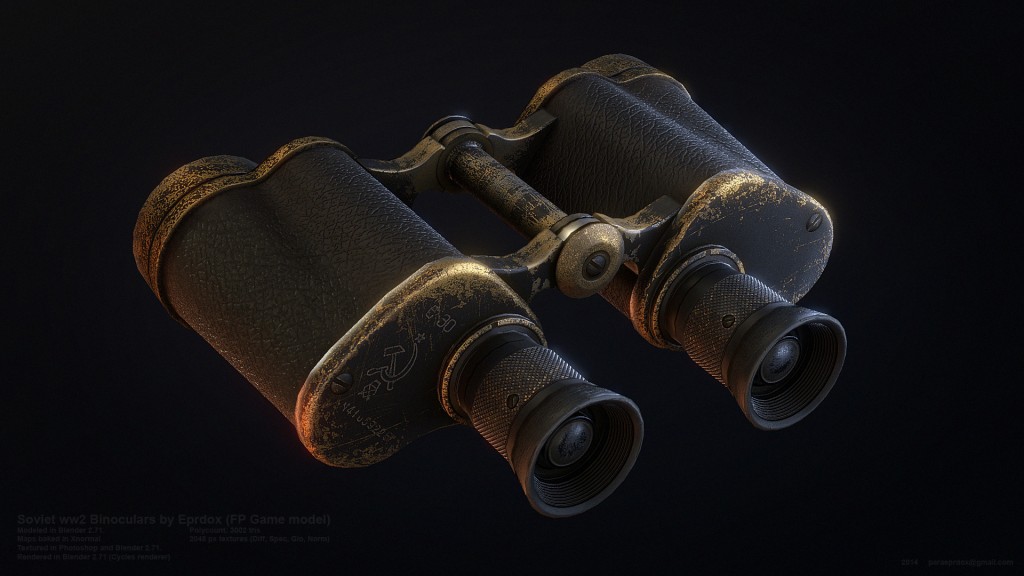 Low poly WW2 Binoculars