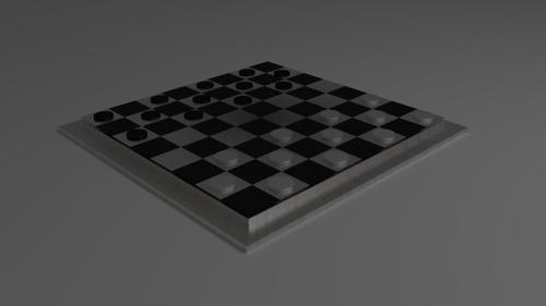 Checker board with checker pieces