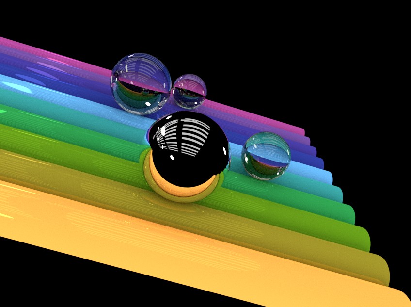 glass tubes and balls