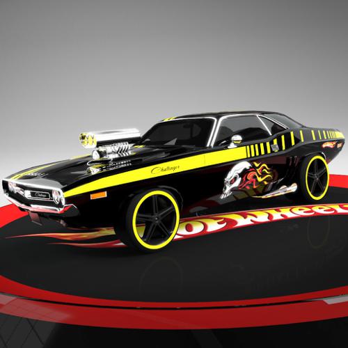 hot wheels dodge challenger supercharged BLACK