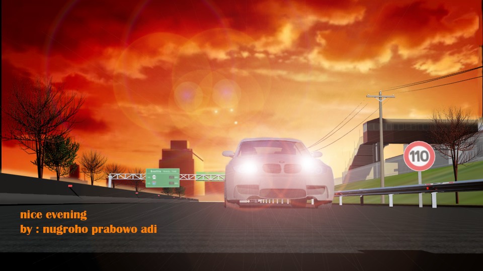 high way animated bmw cars