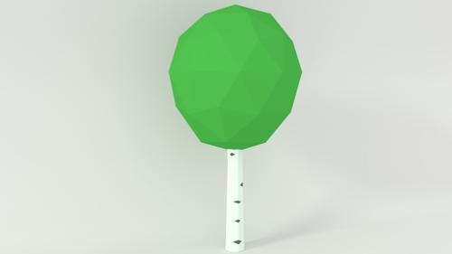 Low-Poly Birch Sapling