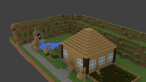 Minecraft Cave And House Set