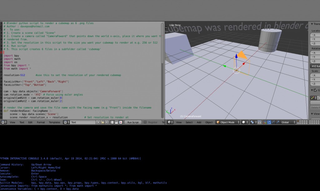 Cubemap Render Python Script