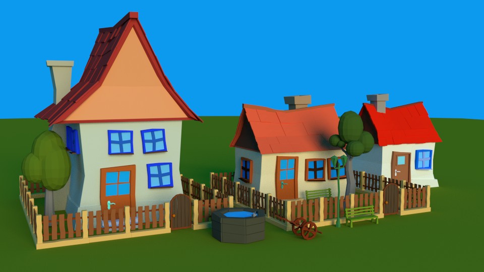 3 houses