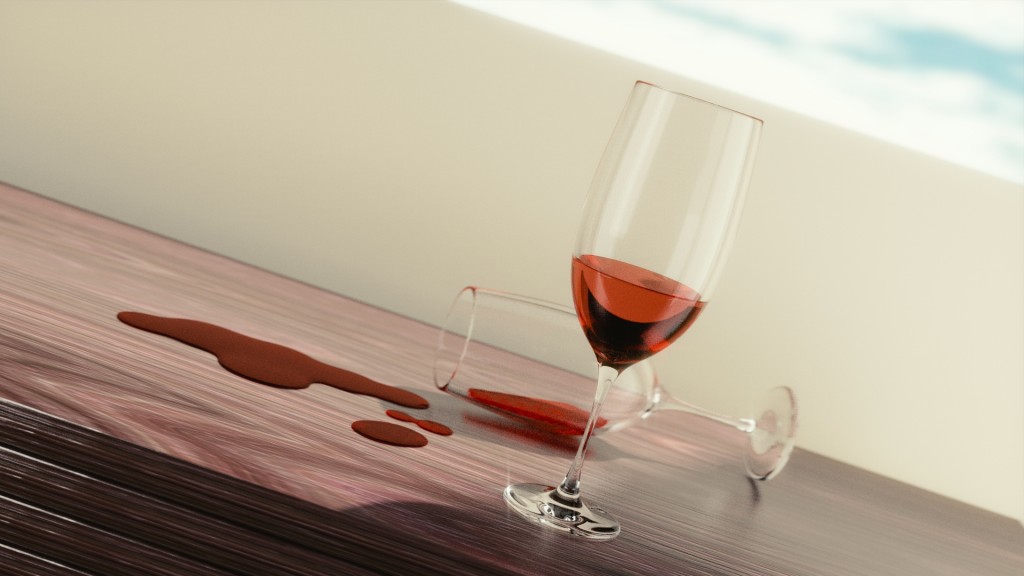 Vine glasses vivid summer scene
