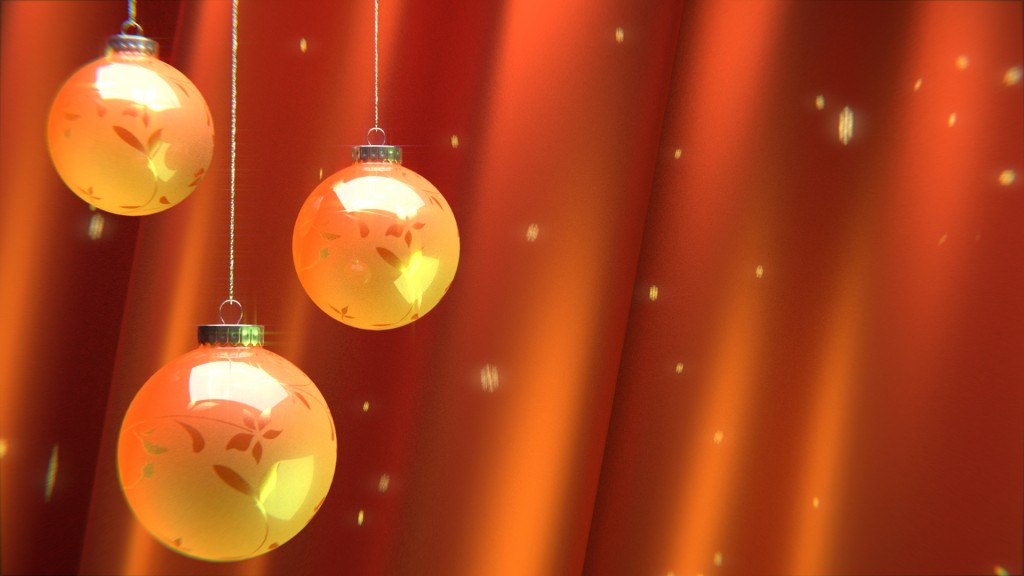 Christmas ornaments scene