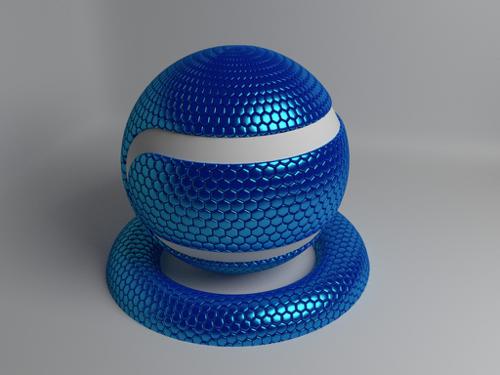 Blue Metal Hexagon Tile Material (Cycles)