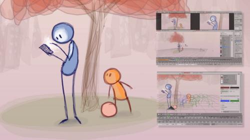 "ForYou" animation short done with grease pencil