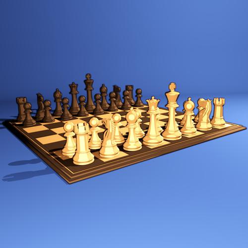 Chess set with toon shader