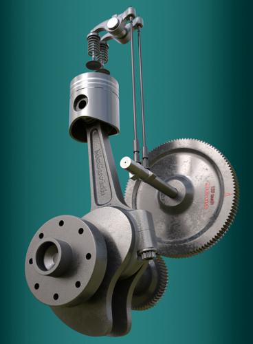 Fully rigged engine