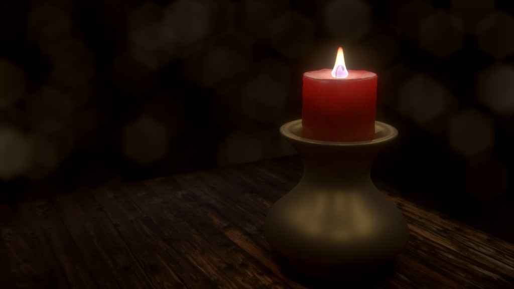 Candle with Cycles/Blender with Subsurface Scattering and Fire