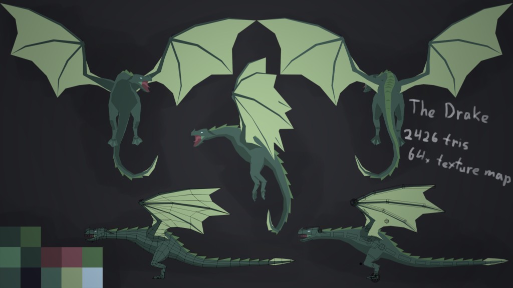 Low Poly Rigged Dragon