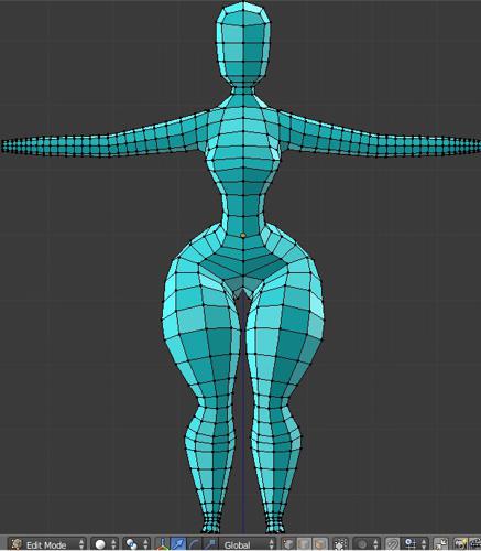 Curvy female basemesh (no hands/feet)