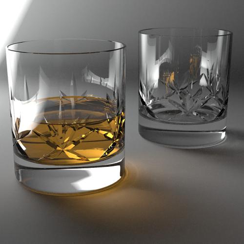 Cut Glass Tumblers (Luxrender)
