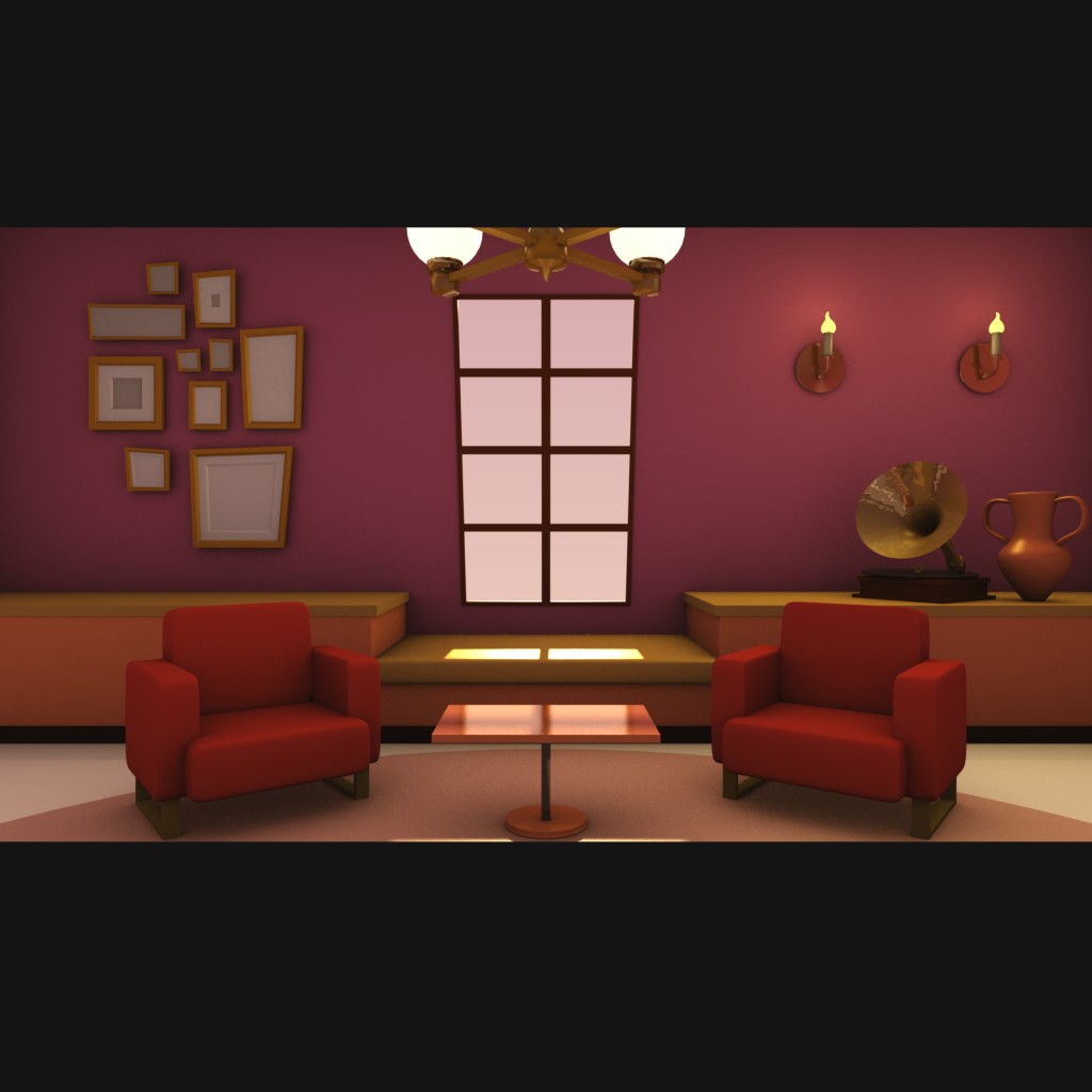 Cartoon living room