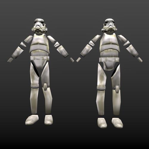 Low poly game ready StormTrooper armor