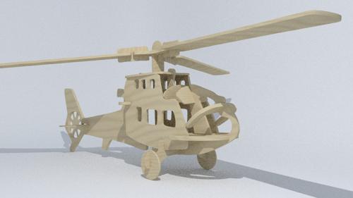 Wood helicopter