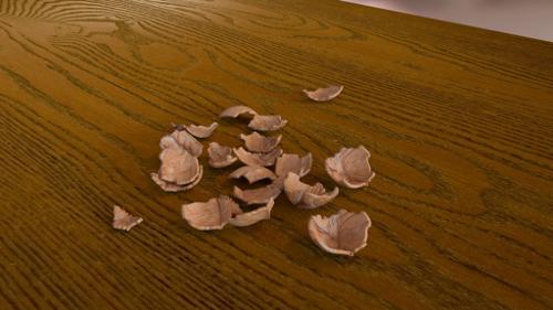 Walnut shells / cracked