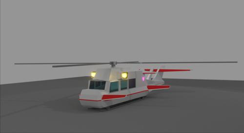 Low Poly helicopter in cycles