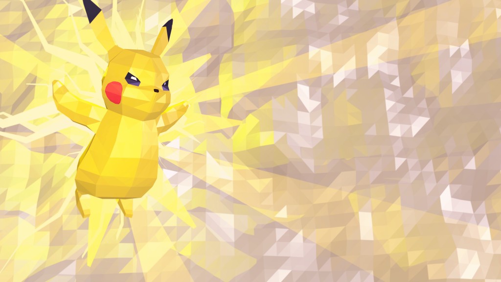 Pikachu low poly background!!!!