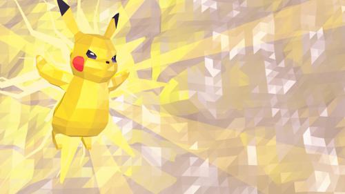 Pikachu low poly background!!!!