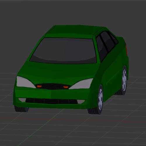 Ford Focus 2000 Low Poly Car