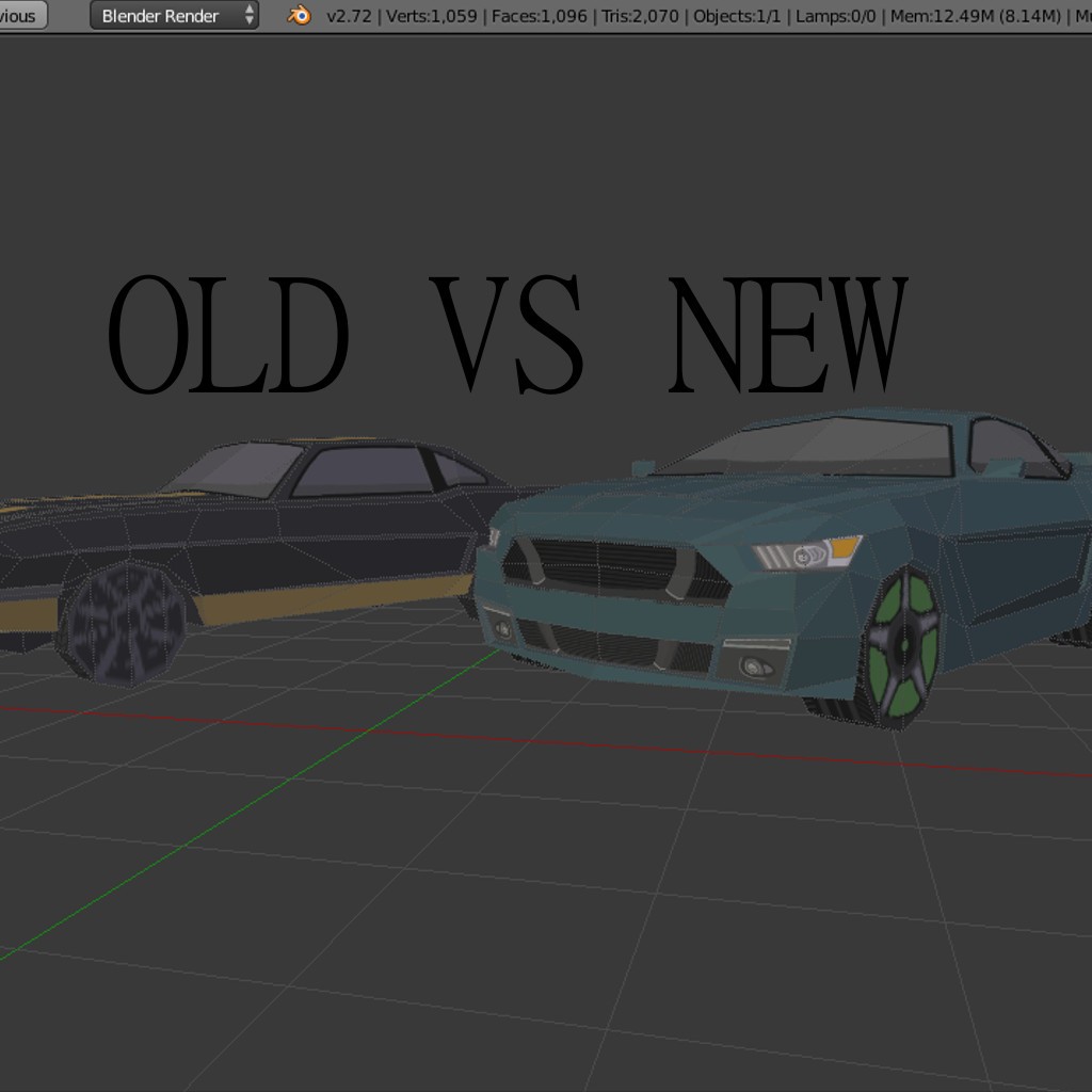 Ford Mustang Cars Low Poly