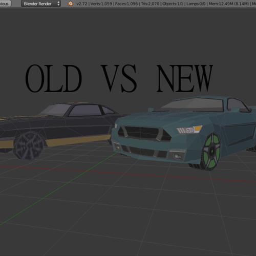 Ford Mustang Cars Low Poly