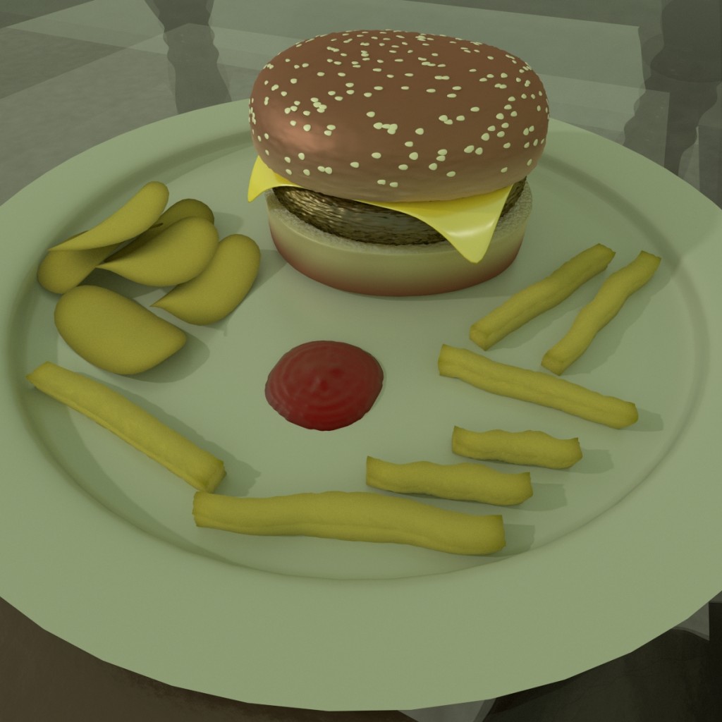 Burger, Chips & Fries