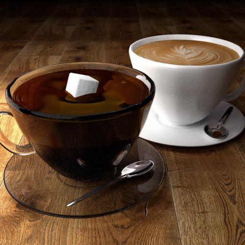 Coffee Scene with two types of coffee