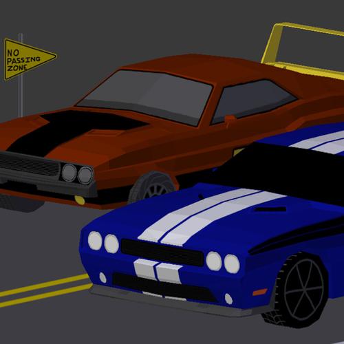 Dodge Challengers Low Poly