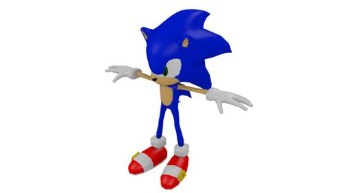 Low poly sonic rigged