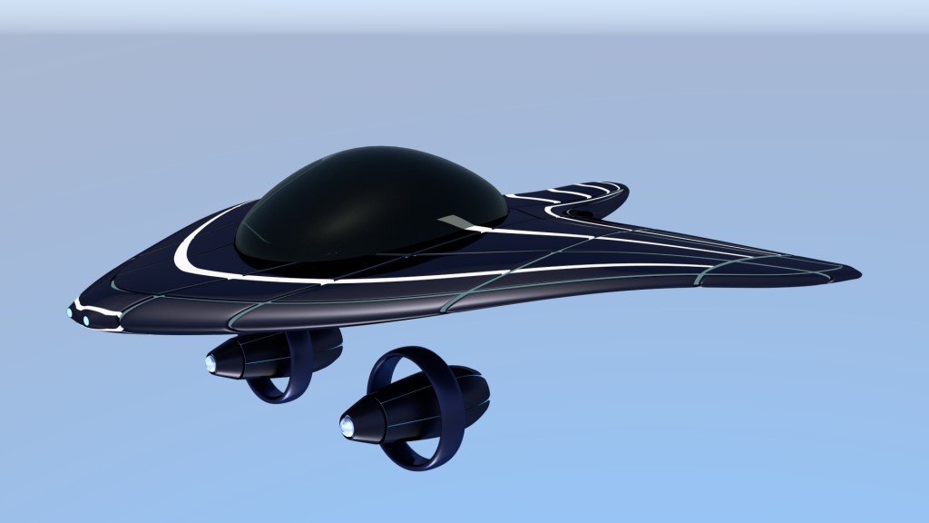 cartoon space ship with tracking