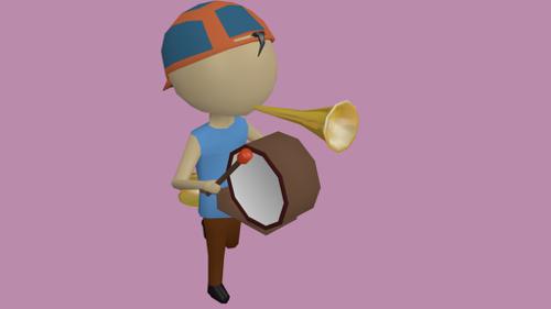 Low Poly one man band
