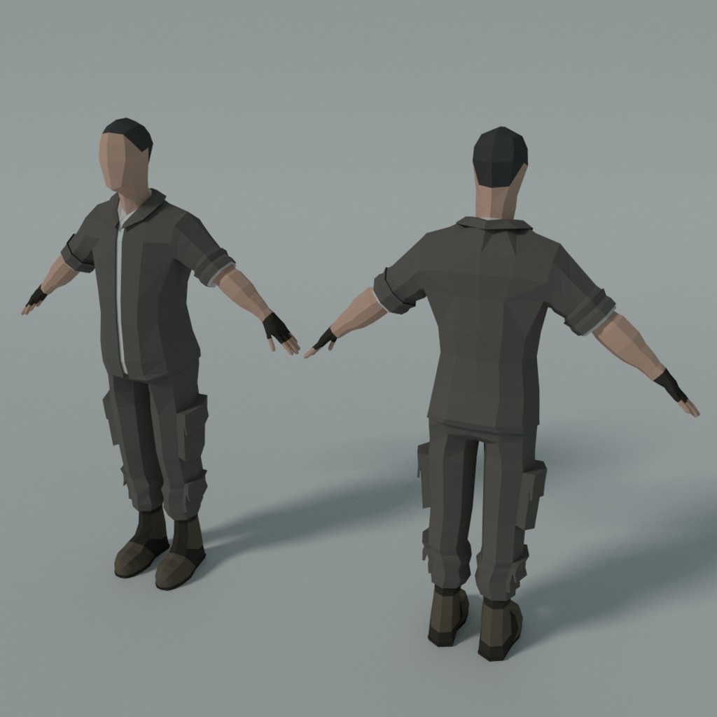 soldado low poly