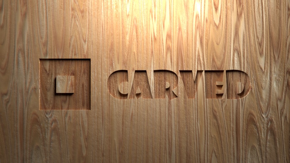 Text Carved out from a Wooden Plank
