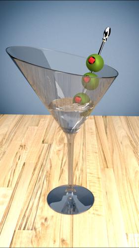 Martini Glass W/ Olives
