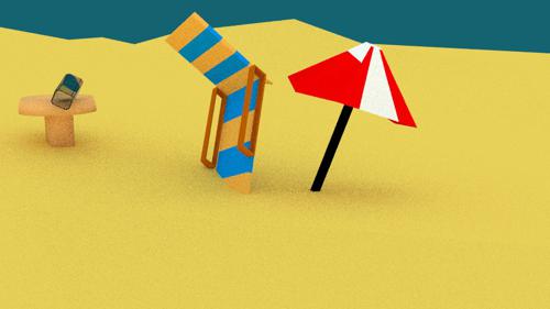 Beach Day Low-Poly
