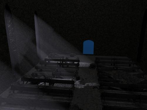 a movie church scene , with some cam tracks